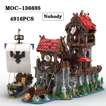 Новый MOC-136695 Строительный замок, игрушка для сращивания блоков, модель 4916 шт., Рождественская игрушка на день рождения для взрослых и детей, подарочное украшение