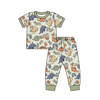 Новый Пасхальный детский комбинезон с пузырьками, комплект одежды с кроликом для маленьких мальчиков, костюм из 2 предметов, облегающий костюм, штаны с оборками, комбинезон буле