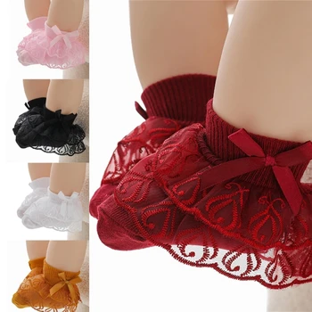 Носки для малышей, Эластичные Дышащие Носки, Короткие Носки Sweet Baby, Летние Кружевные Носки