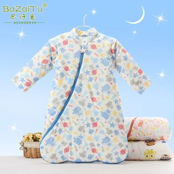 Осенне-зимнее детское одеяло из чистого хлопка, защищающее от ударов, Весенняя пижама для новорожденных, Детский спальный мешок
