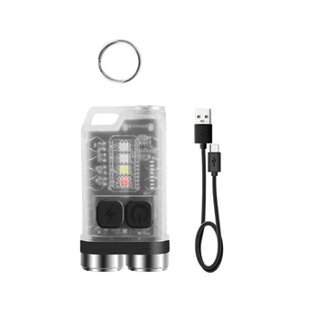 Портативный фонарик V3 Keychain EDC 900LM Type-C перезаряжаемый с магнитной задней крышкой, мини-рабочий фонарь для кемпинга-B