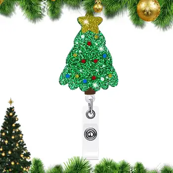 Рождественский декор Держатель для ключей-карточек, Растягивающаяся карта, катушка для бейджа, Надежный и безопасный держатель цепочки для ключей, подарок для семьи, друзей, коллег