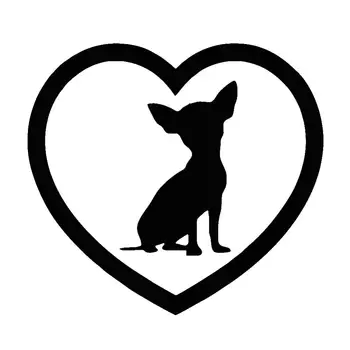 Светоотражающие наклейки Декор Наклейка Милая Собака Чихуахуа Сердечко Автомобиля Декор окон кузова
