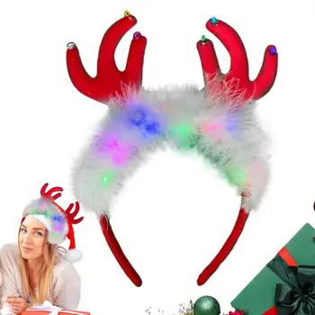 Светящаяся повязка на голову, Рождественская елка, Праздничный обруч для волос, Сувениры для Рождественской вечеринки, украшение для детского подарка Фото