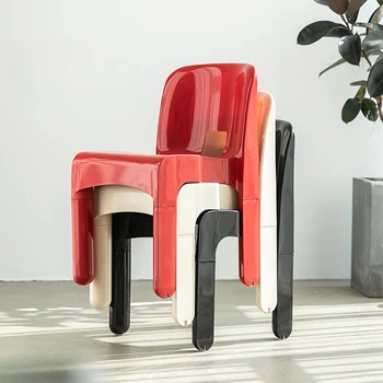 Скандинавские кофейные обеденные стулья, Современные пластиковые Белые обеденные стулья для кухни и гостиной, Новые шезлонги с задними сиденьями, мебель для зала