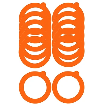 Сменная силиконовая прокладка из 24 упаковок, герметичные резиновые уплотнительные кольца для крышек банок Mason, герметичный силикон для консервирования, оранжевый