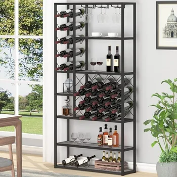 Угловой барный шкаф для дома Промышленный винный стеллаж Отдельно стоящий напольный Современный буфет для домашней кухни Мебель для столовой