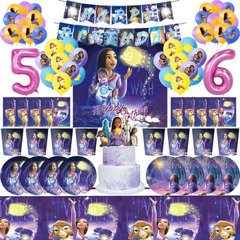 Украшение Дня рождения Disney Wish, Детские Воздушные шары, Фон для скатерти, Баннер, Чашки, Тарелки, Детская посуда для маленьких девочек и мальчиков, Принадлежности для вечеринок