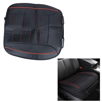 Универсальное автомобильное объемное сиденье из искусственной кожи, подушка для кресла, Дышащий защитный коврик, подушка, черный С красной Линией
