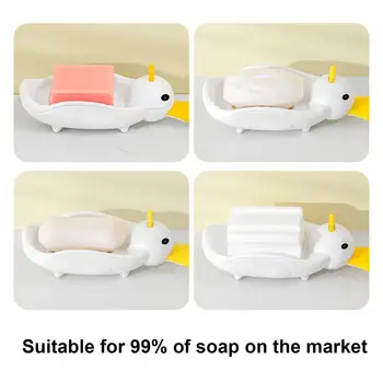 Универсальный держатель для мыла, Двухслойный дренажный лоток для мыльницы в форме утки, Водонепроницаемый контейнер для домашних аксессуаров для ванной комнаты