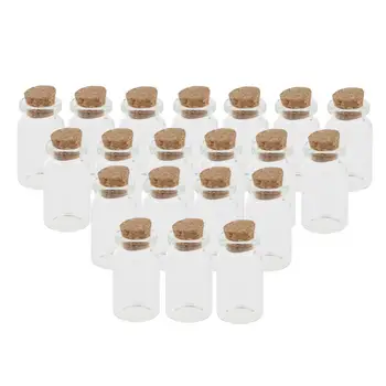Упаковка из 20 стеклянных пробковых банок объемом 10 мл, бутылки для эфирного масла, украшения своими руками