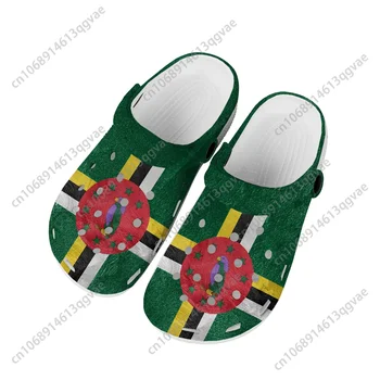 Флаг Содружества Доминики, домашние сабо, водонепроницаемая обувь на заказ, мужская Женская обувь для подростков, садовые сабо, дышащие пляжные тапочки с отверстиями