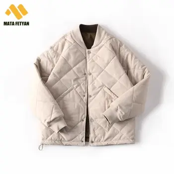 Японское ретро Зимнее пальто Мужская Бейсбольная форма Парка Мужская Зимняя повседневная теплая свободная куртка