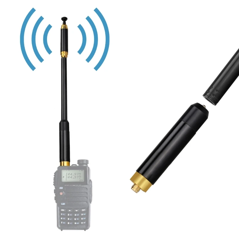 Антенна для портативной рации SMA-F HA04 UHF + VHF Двухдиапазонная для портативной рации 144/430 МГц Изображение 3