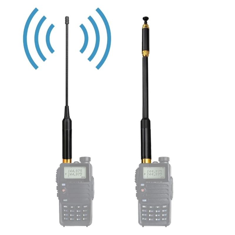 Антенна для портативной рации SMA-F HA04 UHF + VHF Двухдиапазонная для портативной рации 144/430 МГц Изображение 4