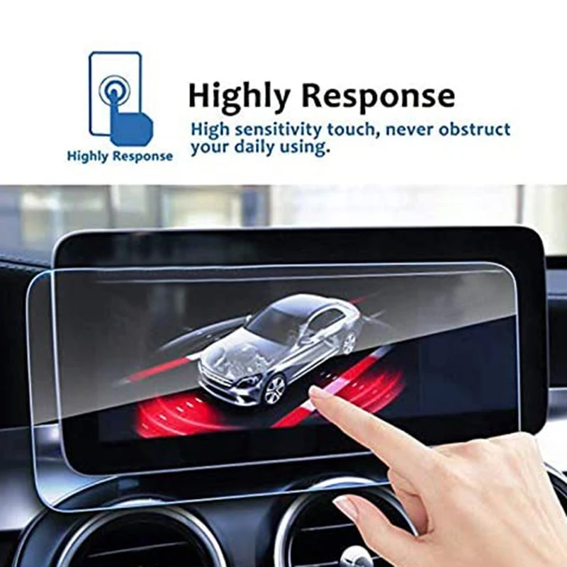 10,25-дюймовая защитная пленка для экрана автомобильной GPS-навигации из закаленного стекла для Benz C-Class W205 2019 Изображение 3