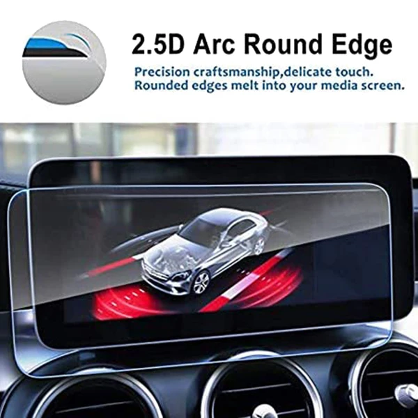 10,25-дюймовая защитная пленка для экрана автомобильной GPS-навигации из закаленного стекла для Benz C-Class W205 2019 Изображение 4