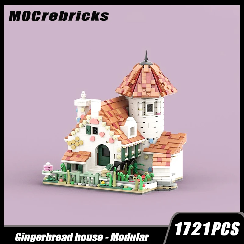 MOC-105637 Мир сказок, Пряничный домик, модульное здание, модель сборки строительных блоков, кирпичная игрушка, детские подарки Изображение 0