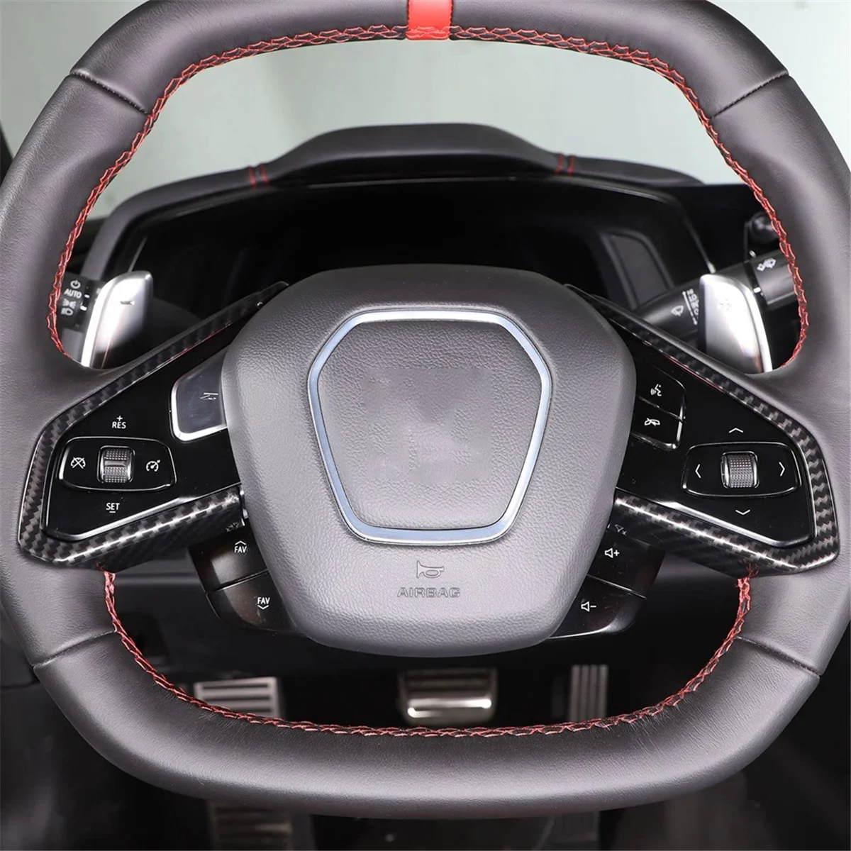 Для Chevrolet Corvette C8 2020-2023, Аксессуары для Отделки Кнопок Рулевого колеса автомобиля, ABS, Углеродное Волокно Изображение 1