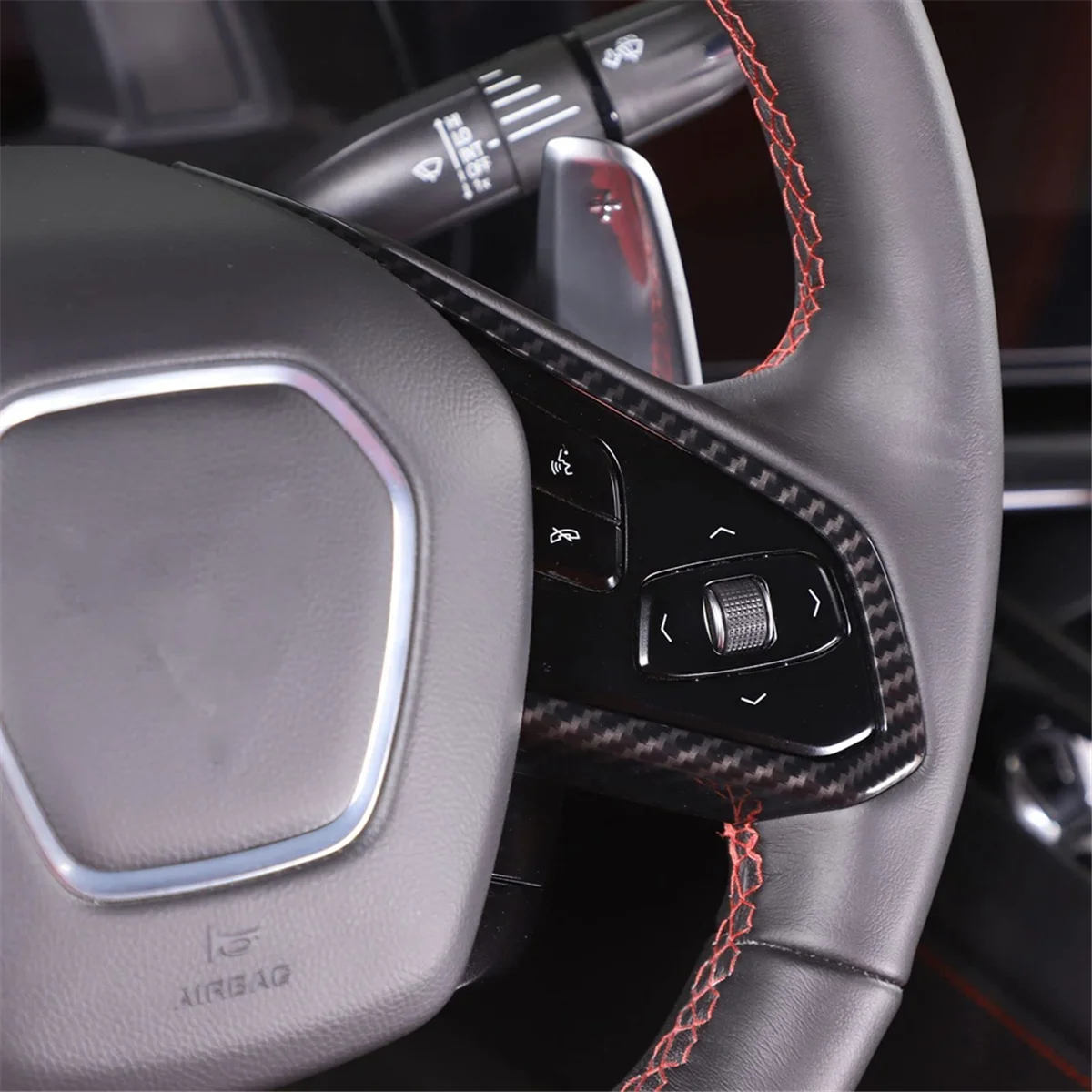 Для Chevrolet Corvette C8 2020-2023, Аксессуары для Отделки Кнопок Рулевого колеса автомобиля, ABS, Углеродное Волокно Изображение 5