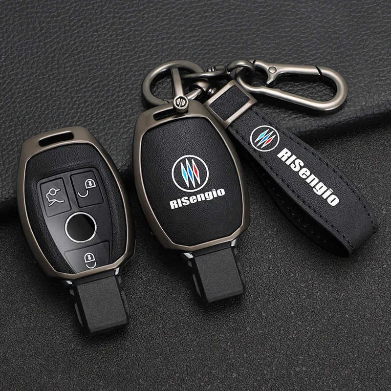 Цинковый Сплав + Искусственная Кожа Полное Покрытие Ключа Автомобиля Чехол Для Mercedes Benz CLS CLK AMG ML C CL E S SL SLK G GLC GLE GLS R Smart Remote Key Изображение 1