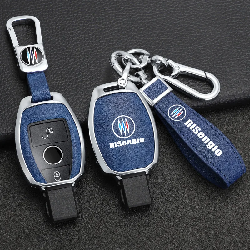 Цинковый Сплав + Искусственная Кожа Полное Покрытие Ключа Автомобиля Чехол Для Mercedes Benz CLS CLK AMG ML C CL E S SL SLK G GLC GLE GLS R Smart Remote Key Изображение 2