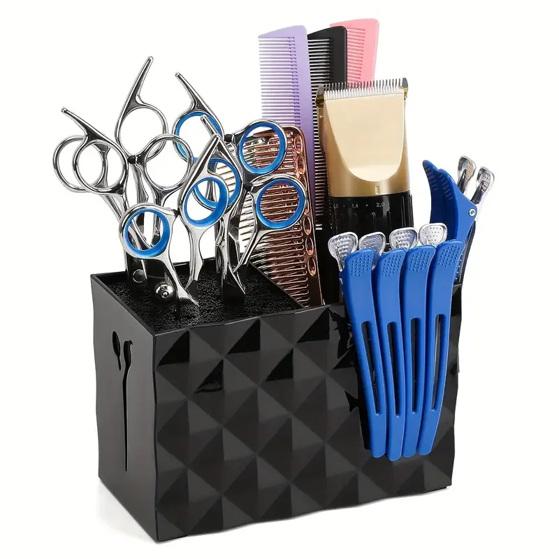 Профессиональная коробка для хранения расчески и ножниц, большой держатель для ножниц, Парикмахерские расчески, зажимы, органайзеры, стойки для парикмахерских инструментов Изображение 0