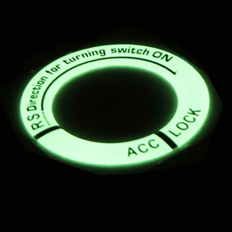 Флуоресцентные Светящиеся наклейки для ключей зажигания автомобиля, украшения для мотоциклов, наклейки для ключей, Автоаксессуары Изображение 2