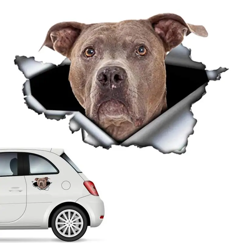 Автомобильная наклейка Auto 3D Виниловая наклейка для домашних животных На окно автомобиля, наклейки с животными, автомобильные наклейки с растрескиванием, наклейки для украшения транспортных средств с четкой печатью Изображение 3