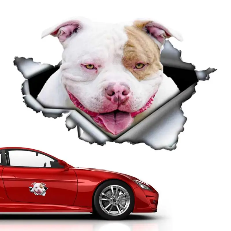 Автомобильная наклейка Auto 3D Виниловая наклейка для домашних животных На окно автомобиля, наклейки с животными, автомобильные наклейки с растрескиванием, наклейки для украшения транспортных средств с четкой печатью Изображение 4