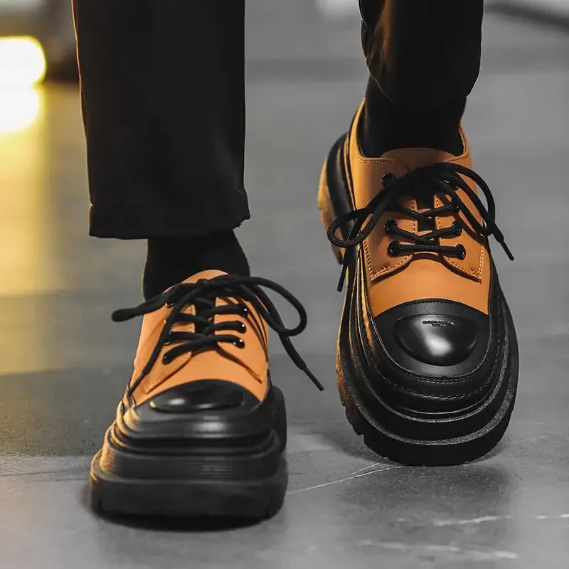 Кожаная обувь для стилистов, Мужская новинка 2023 года, осенняя деловая официальная одежда, повседневная мужская обувь для мальчиков, Свадебная обувь жениха с мягкой подошвой. Изображение 1