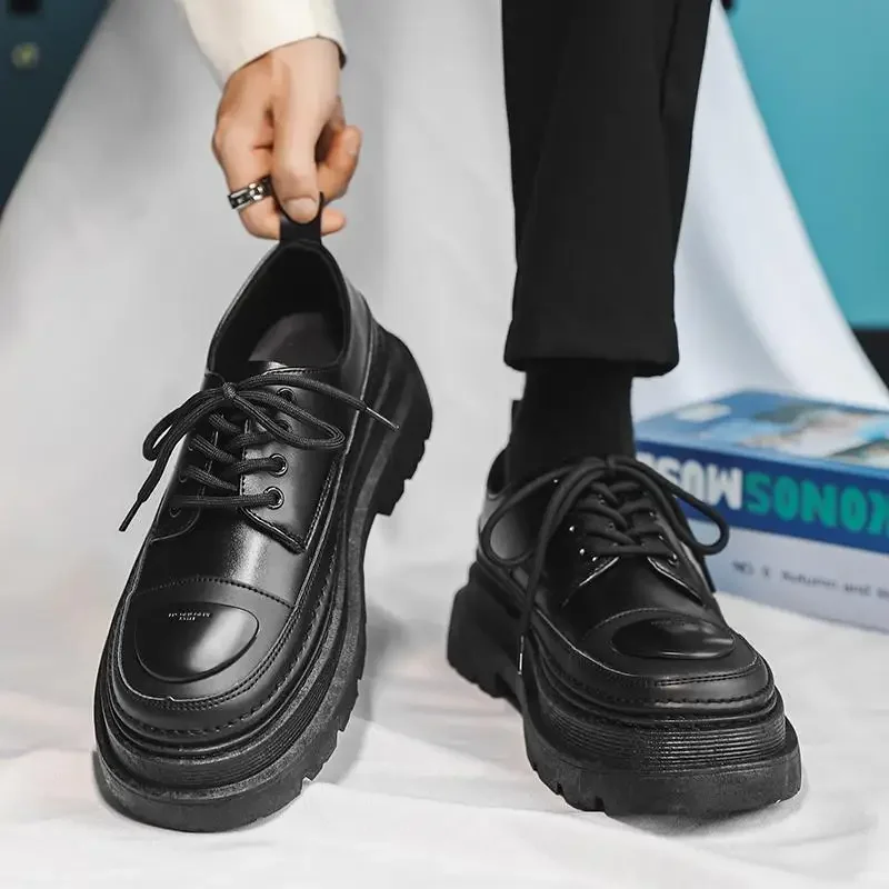 Кожаная обувь для стилистов, Мужская новинка 2023 года, осенняя деловая официальная одежда, повседневная мужская обувь для мальчиков, Свадебная обувь жениха с мягкой подошвой. Изображение 2