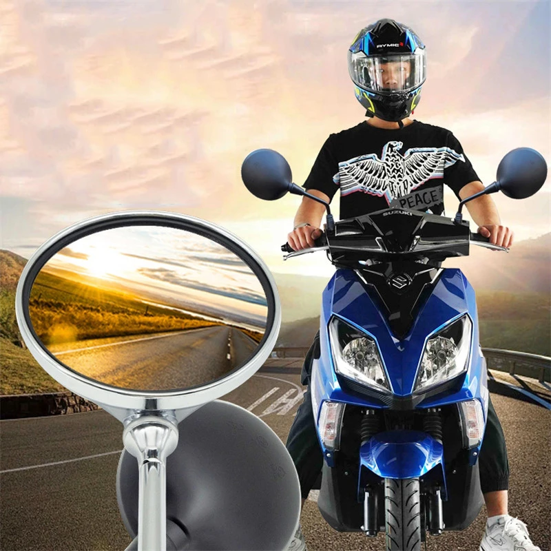 Круглые зеркала заднего вида для мотоциклов Боковое зеркало для скутера Аксессуары для модификации мотоциклов для Suzuki UU125 UE125 UY125 Изображение 0