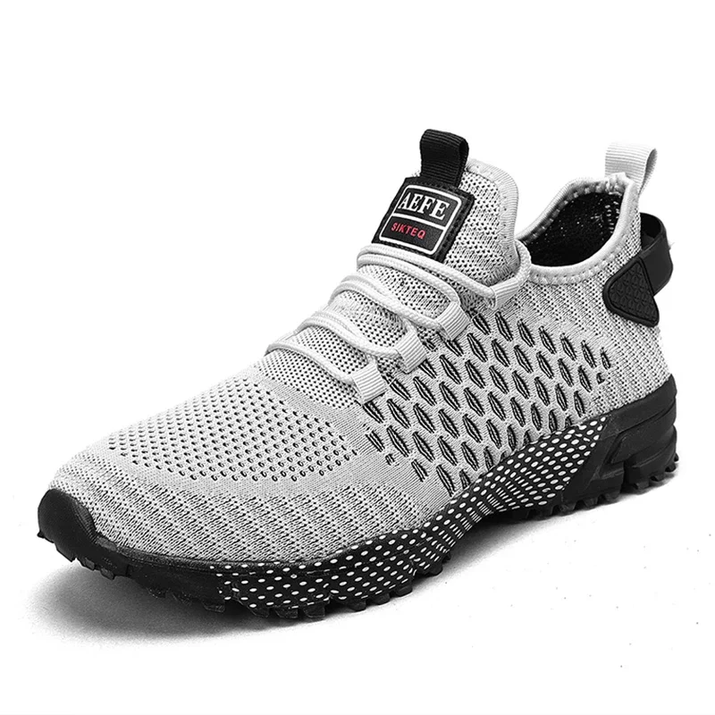 2023 Мужские кроссовки для бега, легкая мужская обувь для ходьбы, дышащие мужские кроссовки на шнуровке, спорт на открытом воздухе, теннис, нескользящая повседневная обувь Изображение 4
