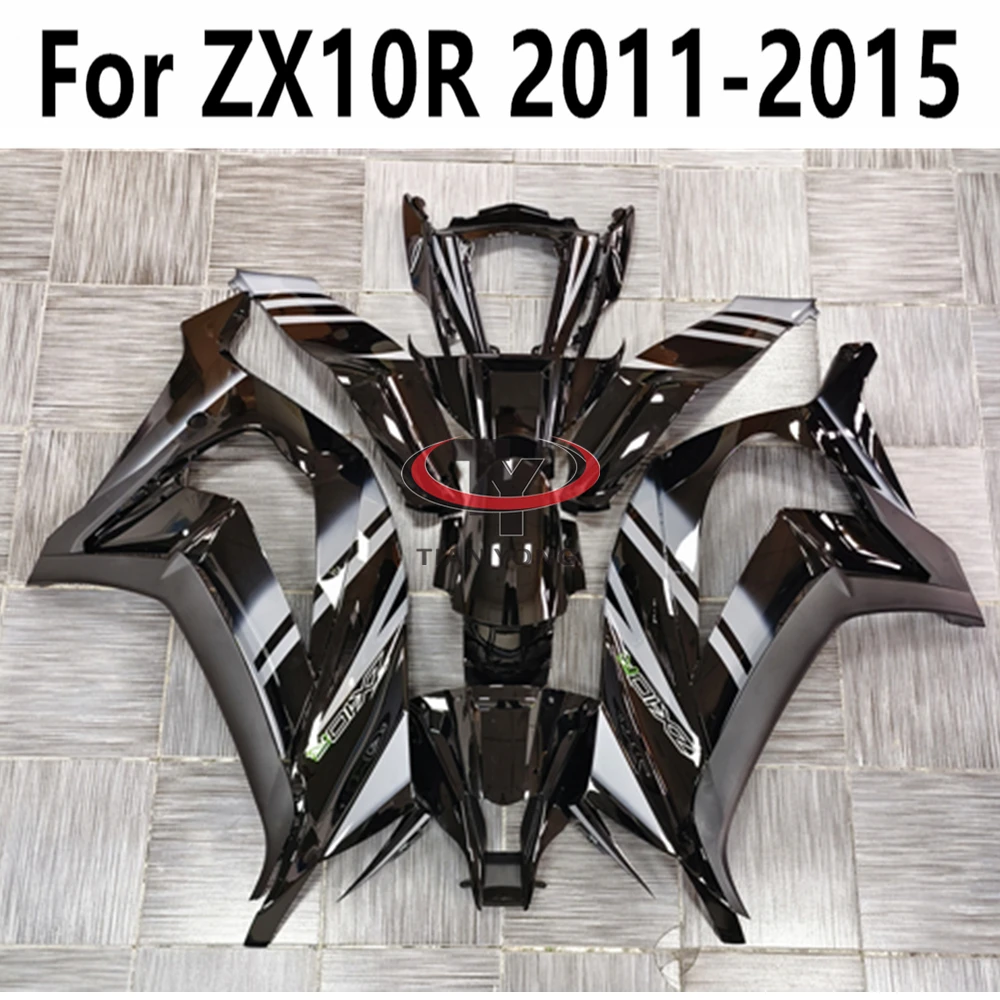 Мотоцикл Для Kawasaki ZX10R Полный Комплект Обтекателя Черный Серый С Градиентной Печатью Подходит Для ZX10 R ZX 10R 2011 2012 2013 2014 2015 Изображение 3
