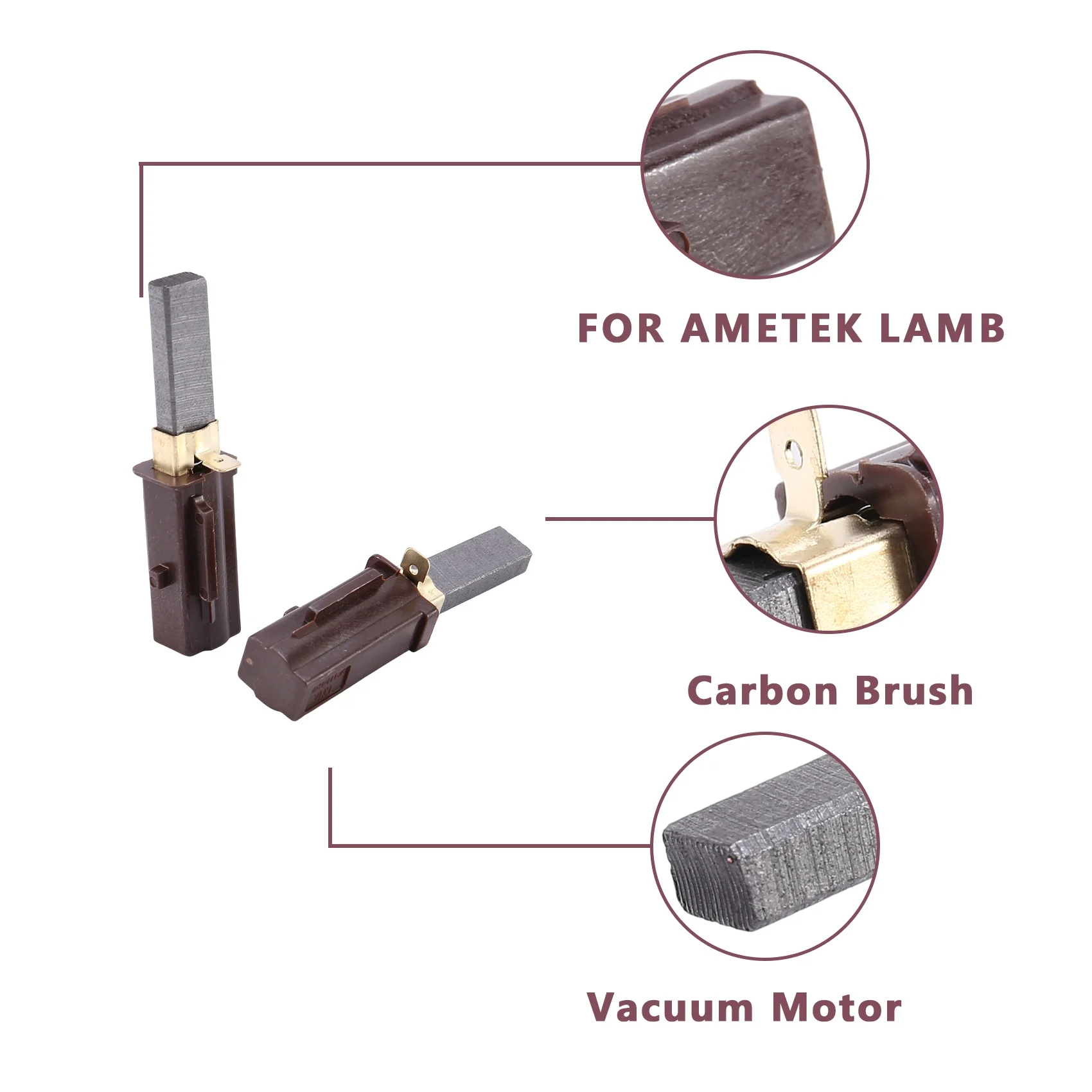 4 упаковки угольной щетки с вакуумным двигателем для Ametek Lamb 2311480, 333261, 33326-1 Изображение 5
