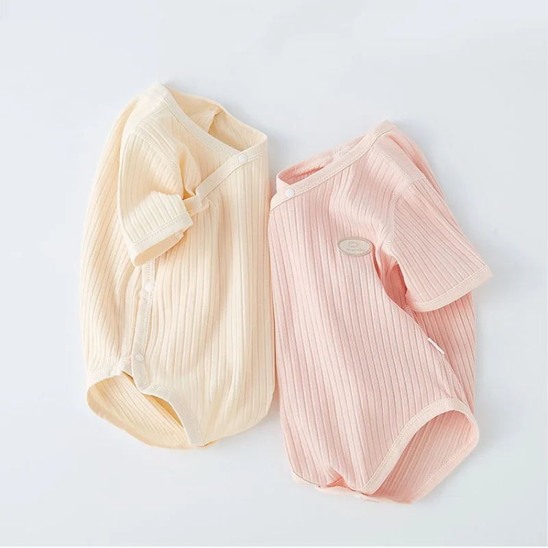 Детское боди С коротким рукавом, мягкий хлопковый комбинезон, одежда для новорожденных 0-12 месяцев Изображение 2