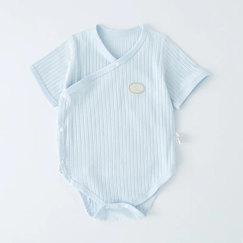 Детское боди С коротким рукавом, мягкий хлопковый комбинезон, одежда для новорожденных 0-12 месяцев Изображение 3