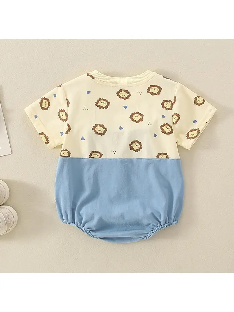 Милые мультяшные боди для маленьких мальчиков, одежда 2023, летняя модная одежда для новорожденных Изображение 1