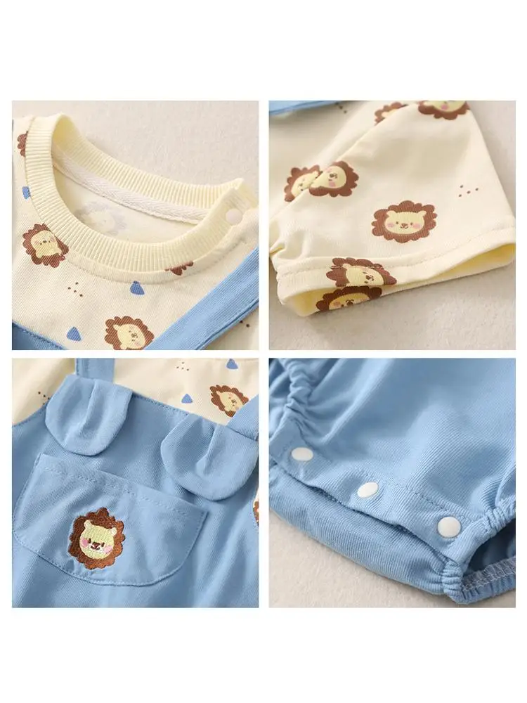 Милые мультяшные боди для маленьких мальчиков, одежда 2023, летняя модная одежда для новорожденных Изображение 4