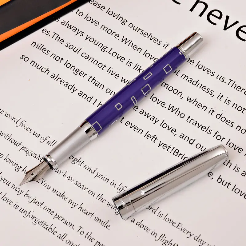 роскошная перьевая ручка pimio 955 с металлическими чернилами, пистолет, Серое черное перо, конвертер, наполнитель, офисные школьные принадлежности Изображение 4