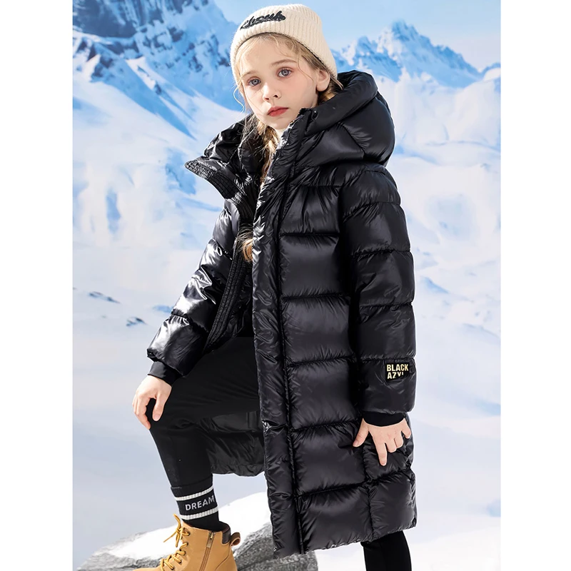 Зимние детские пуховики DIMUSI, Толстая теплая куртка с капюшоном средней длины для девочек, Модные детские теплые пуховики, одежда от 16 лет Изображение 2
