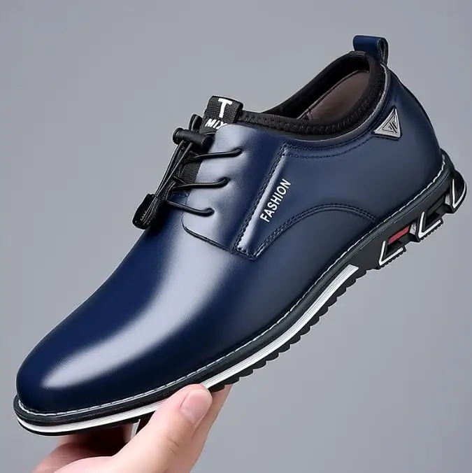 2023 Повседневные тонкие туфли, Кожаные туфли, Официальная обувь, Новая мужская обувь, Кожаная обувь, Мужская Удобная Низкая обувь Изображение 2