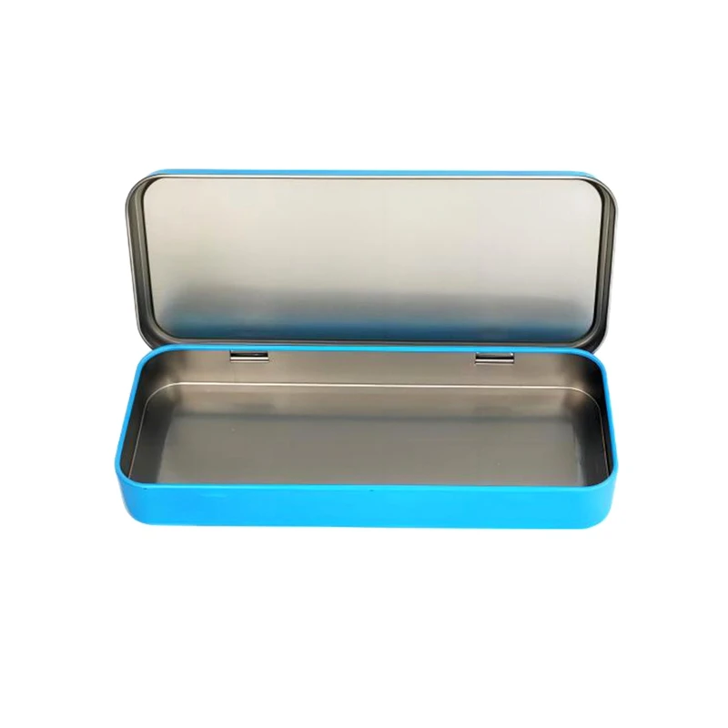 5 ШТ. Сублимационный пустой металлический жестяной пенал для термопресс-печати для карандашей, ручек, органайзеров, Прочный синий Изображение 2