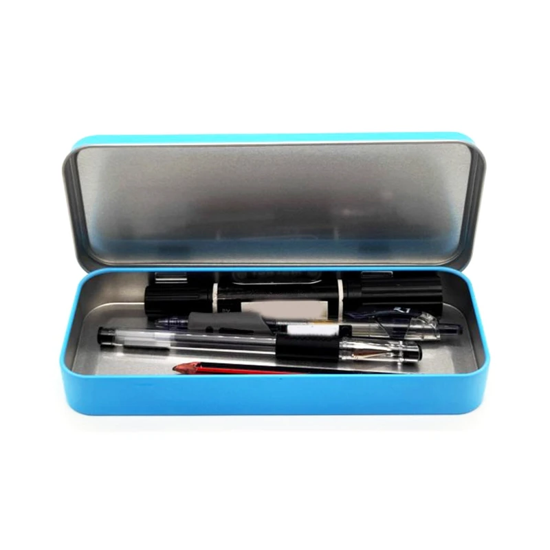 5 ШТ. Сублимационный пустой металлический жестяной пенал для термопресс-печати для карандашей, ручек, органайзеров, Прочный синий Изображение 3