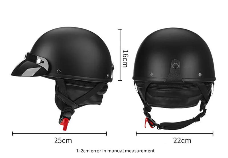 Мотоциклетный шлем Половина лица Шлемы Винтажные Ретро Cascos Para Moto Scooter Cruiser Chopper CE с 2 подарками Изображение 2