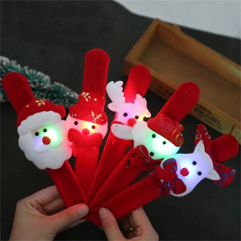 10 упаковок качественных рождественских браслетов с пощечинами, ремешки для детских сумок для Рождественской вечеринки, наполнители для браслетов для рождественской вечеринки Изображение 3