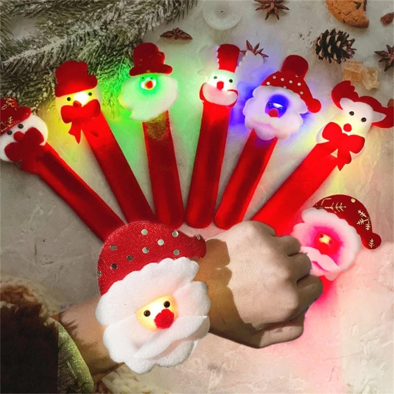 10 упаковок качественных рождественских браслетов с пощечинами, ремешки для детских сумок для Рождественской вечеринки, наполнители для браслетов для рождественской вечеринки Изображение 4
